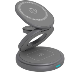 Slika izdelka: IcyBox IB-SH101-CH 3v1 brezžični magnetni polnilnik za telefone in ure