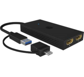 Slika izdelka: IcyBox IB-SPL1029AC USB-C/A na dvojni HDMI razdelilnik (2k@60Hz/4k@30Hz)