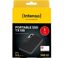 Slika izdelka: Intenso 1TB SSD TX100 500MB/s USB 3.2 Gen1x1 zunanji disk - črn