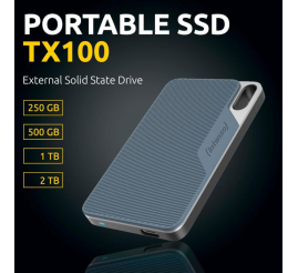 Slika izdelka: Intenso 1TB SSD TX100 500MB/s USB 3.2 Gen1x1 zunanji disk - modra