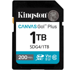 Slika izdelka: KINGSTON Canvas Go! Plus SD 1TB Class 10 UHS-I U3 V30 (SDG4/1TB) spominska kartica