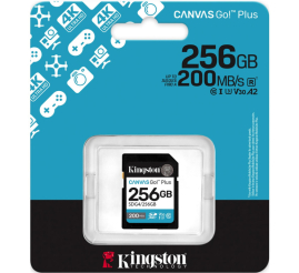 Slika izdelka: KINGSTON Canvas Go! Plus SD 256GB Class 10 UHS-I U3 V30 (SDG4/256GB) spominska kartica
