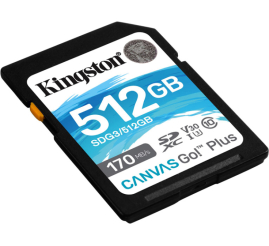 Slika izdelka: KINGSTON Canvas Go! Plus SD 512GB Class 10 UHS-I U3 V30 (SDG3/512GB) spominska kartica