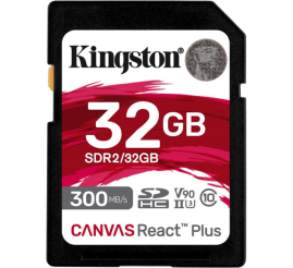 Slika izdelka: KINGSTON Canvas React Plus SD 256GB Class10 UHS-II (SDR2/256GB) spominska kartica