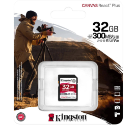 Slika izdelka: KINGSTON Canvas React Plus SD 256GB Class10 UHS-II (SDR2/256GB) spominska kartica