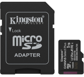 Slika izdelka: KINGSTON Canvas Select Plus microSD 1TB Class10 UHS-I SD adapter (SDCS3/1TB) spominska kartica