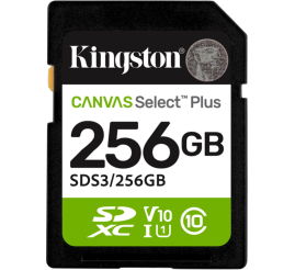 Slika izdelka: KINGSTON Canvas Select Plus SD 256GB Class10 UHS-I (SDS3/256GB) spominska kartica