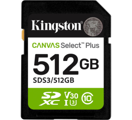 Slika izdelka: KINGSTON Canvas Select Plus SD 512GB Class10 UHS-I (SDS3/512GB) spominska kartica