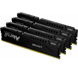 Slika izdelka: KINGSTON Fury Beast 128GB (4x32) 5200MT/s DDR5 CL40 XMP KF552C40BBK4-128 ram pomnilnik
