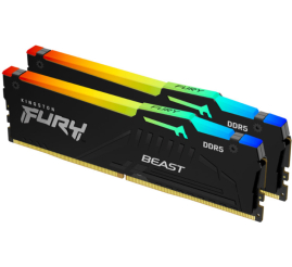 Slika izdelka: KINGSTON Fury Beast 64GB (2x32GB) 6400MT/s DDR5 CL32 EXPO KF564C32BBEAK2-64 RGB ram pomnilnik
