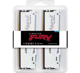 Slika izdelka: KINGSTON Fury Beast White RGB 32GB (2x16GB) 6000MT/s DDR5 CL30 KF560C30BWEAK2-32 ram pomnilnik