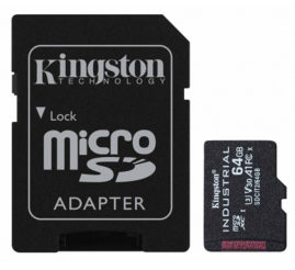 Slika izdelka: KINGSTON Industrial microSD (SDXC) 64GB Class 10 UHS-I U3 (SDCIT2/64GB) spominska kartica