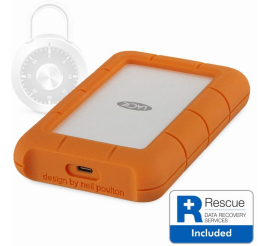 Slika izdelka: LaCie 2TB Rugged Secure 2,5" USB-C robusten zunanji HDD disk z enkripcijo
