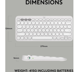 Slika izdelka: Logitech Tipkovnica Pebble Keys 2 K380s Multi-Device, bela, SLO g.