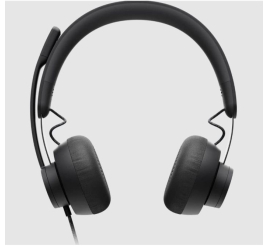 Slika izdelka: Logitech Zone žične slušalke, certificirane za Microsoft Teams, USB-C z adapterjem USB-A, grafitna b