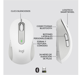 Slika izdelka: Miš brezžična + Bluetooth Logitech M650 2000DPI Signature bela (910-006255) 
