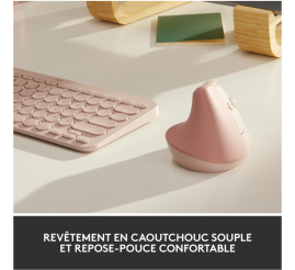 Slika izdelka: Miš brezžična + Bluetooth Logitech Lift Vertical za desničarje 4000DPI ergonomična roza (910-006478) 