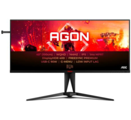 Slika izdelka: Monitor AOC 101,6 cm (40,0) AG405UXC 3440x1440 Gaming 144Hz IPS 1ms HDMI 2xHDMI DisplayPort USB-C 90W 4xUSB3.2 HAS Zvočniki  3H sRGB99% AdaptiveSync KVM Agon