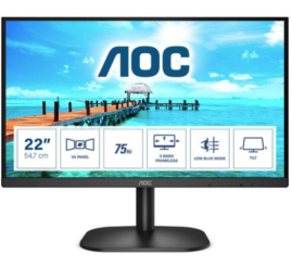 Slika izdelka: Monitor AOC 54,6 cm (21,5") 22B2H 1920x1080 VA 6,5ms VGA HDMI 3H sRGB98%