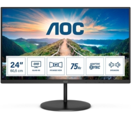 Slika izdelka: Monitor AOC 60,5 cm (23,8") Q24V4EA 2560x1440 75Hz IPS 4ms HDMI DisplayPort  zvočniki 3H sRGB121%