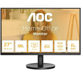 Slika izdelka: Monitor AOC 68,6 cm (27,0") 27B3CA2 1920x1080 100Hz IPS 1ms HDMI USB-C 65W 2xUSB3.2 Zvočniki  DCI-P3-80% AdaptiveSync BasicLine