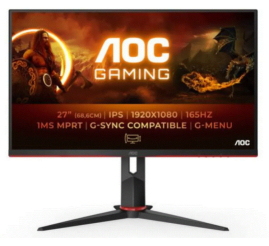 Slika izdelka: Monitor AOC 68,6 cm (27,0") 27G2SPU/BK-PE 1920x1080 Gaming 165Hz IPS 1ms VGA HDMI 2xHDMI DisplayPort 4xUSB3.2 Pivot  FreeSync FreeSync Premium G2 poškodovana embalaža