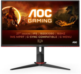 Slika izdelka: Monitor AOC 68,6 cm (27,0") 27G2SPU/BK 1920x1080 Gaming 165Hz IPS 1ms VGA 2xHDMI DisplayPort 4xUSB3.2 Pivot  FreeSync Premium