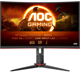Slika izdelka: Monitor AOC 68,6 cm (27,0") C27G2Z3 1920x1080 Curved Gaming 280Hz Fast-VA 0,5ms 2xHDMI DisplayPort HAS  AdaptiveSync HDR10 G2
