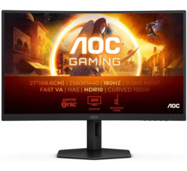 Slika izdelka: Monitor AOC 68,6 cm (27,0") CQ27G4X 2560x1440 Curved Gaming 180Hz Fast-VA 0,5ms 2xHDMI DisplayPort HAS  DCI-P3-93% AdaptiveSync HDR10+ G4 Series