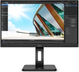 Slika izdelka: Monitor AOC 68,6 cm (27,0") U27P2 3840x2160 IPS 4ms 2xHDMI DisplayPort 4xUSB3.0 Pivot Zvočniki  3H sRGB81%