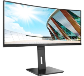 Slika izdelka: Monitor AOC 86,4 cm (34,0") CU34P2A 3440x1440 Curved 100Hz VA 1ms 2xHDMI DisplayPort 4xUSB3.0 HAS Zvočniki 2x3W  3H sRGB120% AdaptiveSync