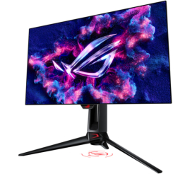 Slika izdelka: Monitor Asus 68,6 cm (27,0") PG27AQDP 2560x1440 Gaming 480Hz OLED 0,03ms 2xHDMI DisplayPort 2xUSB3.2 Pivot  DCI-P3-99% FreeSync Premium G-Sync Compatible HDR400 ROG Swift Delta E<2 calibration