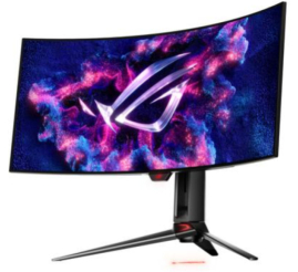 Slika izdelka: Monitor Asus 86,4 cm (34,0") PG34WCDM 3440x1440 Curved Gaming 240Hz OLED 0,03ms 2xHDMI DisplayPort USB-C 90W 3xUSB3.2 HAS  DCI-P3-99% FreeSync Premium G-Sync Compatible KVM HDR400 ROG Swift
