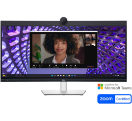 Slika izdelka: Monitor Dell 86,7 cm (34,14") P3424WEB 3440x1440 Curved konferenca IPS 5ms HDMI DisplayPort USB-C 90W 4xUSB3.2 HAS Kamera Zvočniki 2x5W  3H sRGB99% RJ45 KVM Zoom in Teams certificiran