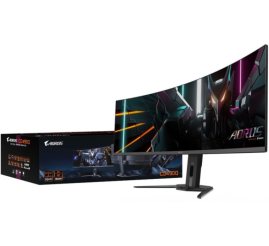 Slika izdelka: Monitor GigaByte 124,5 cm (49,0") CO49DQ 5120x1440 Curved Gaming 144Hz OLED 0,03ms 2xHDMI DisplayPort USB-C 18W 2xUSB3.2 HAS Zvočniki 2x5W  DCI-P3-99% FreeSync Premium Pro KVM HDR400 Aorus