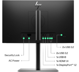 Slika izdelka: Monitor HP 68,6 cm (27,0") E27k G5 3840x2160 IPS 5ms HDMI DisplayPort USB-C 65W 3xUSB3.2 Pivot Zvočniki 2x3W  3H sRGB99% RJ45