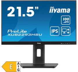 Slika izdelka: Monitor Iiyama 54,6 cm (21,5") XUB2293HSU-B7 1920x1080 100Hz IPS 1ms HDMI DisplayPort 2xUSB2.0 Pivot Zvočniki  sRGB96% AdaptiveSync