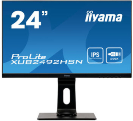 Slika izdelka: Monitor Iiyama 59,9 cm (23,6")  XUB2492HSN-B1 1920x1080 75Hz VA 4ms HDMI DisplayPort USB-C 65W 2xUSB3.0 Pivot Zvočniki  RJ45