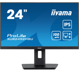 Slika izdelka: Monitor Iiyama 60,5 cm (23,8") XUB2492HSU-B6A 1920x1080 100Hz IPS 0,4ms HDMI DisplayPort 4xUSB3.2 Pivot Zvočniki  2H sRGB99% ProLite