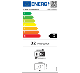 Slika izdelka: Monitor Iiyama 68,6 cm (27,0") GB2770QSU 2560x1440 Gaming 165Hz Fast-IPS 0,5ms HDMI DisplayPort 2xUSB3.0 Pivot Zvočniki  FreeSync Premium Pro HDR400
