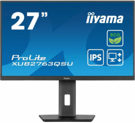 Slika izdelka: Monitor Iiyama 68,6 cm (27,0") XUB2763QSU-B1 2560x1440 100Hz IPS 2ms HDMI DisplayPort 2xUSB3.0 Pivot Zvočniki  sRGB96% ProLite