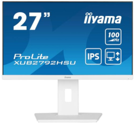 Slika izdelka: Monitor Iiyama 68,6 cm (27,0") XUB2792HSU-W6 1920x1080 100Hz IPS 0,4ms HDMI DisplayPort 4xUSB3.2 Pivot Zvočniki  sRGB99% FreeSync ProLite bele barve