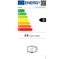 Slika izdelka: Monitor Lenovo 60,5 cm (23,8") L24m-4A 1920x1080 100Hz IPS 1ms HDMI USB-C 75W 4xUSB3.0 Pivot Zvočniki 2x3W  sRGB99%
