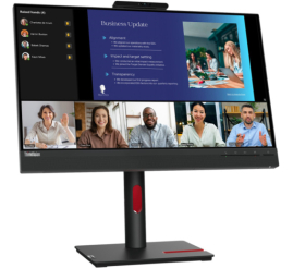 Slika izdelka: Monitor Lenovo 60,5 cm (23,8") T24v-30 1920x1080 konferenca 75Hz IPS 4ms VGA HDMI DisplayPort 3xUSB3.2 1xUSB2.0 Pivot Kamera  Zvočniki 2x3W  sRGB99% ThinkVision