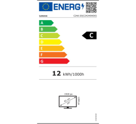 Slika izdelka: Monitor Lenovo 61 cm (24,0") C24d-20 1920x1200 IPS 5ms VGA DVI HDMI DisplayPort 3xUSB3.2 USB-C-Out Pivot Zvočniki  sRGB99% ThinkVision
