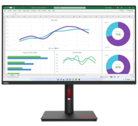 Slika izdelka: Monitor Lenovo 80 cm (31,5") T32h-30 2560x1440 IPS 4ms HDMI DisplayPort USB-C 90W 4xUSB3.2 Pivot Zvočniki  sRGB99%