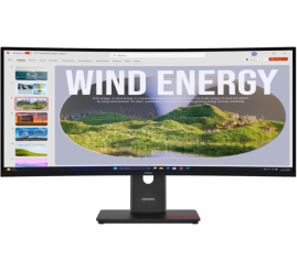 Slika izdelka: Monitor Lenovo 86,4 cm (34,0") T34WD-40 3440x1440 Curved 120Hz VA 4ms HDMI DisplayPort USB-C 100W 3xUSB3.2 USB-C-Out HAS  sRGB99% RJ45 HDR10 ThinkVision