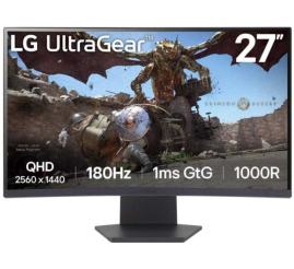 Slika izdelka: Monitor LG 68,6 cm (27,0") 27GS60QC 2560x1440 Curved Gaming 180Hz VA 1ms 2xHDMI DisplayPort Pivot  sRGB99% FreeSync Premium G-Sync Compatible HDR10 UltraGear