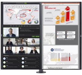 Slika izdelka: Monitor LG 68,6 cm (27,0") 27QP88DP-BS 2560x1440 Grafika 75Hz IPS 5ms HDMI DisplayPort USB-C 65W DP-Out 2xUSB3.2 Pivot  sRGB99% FreeSync HDR10 Ergo Dual