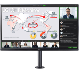 Slika izdelka: Monitor LG 80 cm (31,5") 32QP880N-B.AEU 2560x1440 75Hz IPS 5ms 2xHDMI DisplayPort USB-C 96W 2xUSB3.2 Pivot Zvočniki 2x5W  sRGB99% FreeSync KVM HDR10 črna
